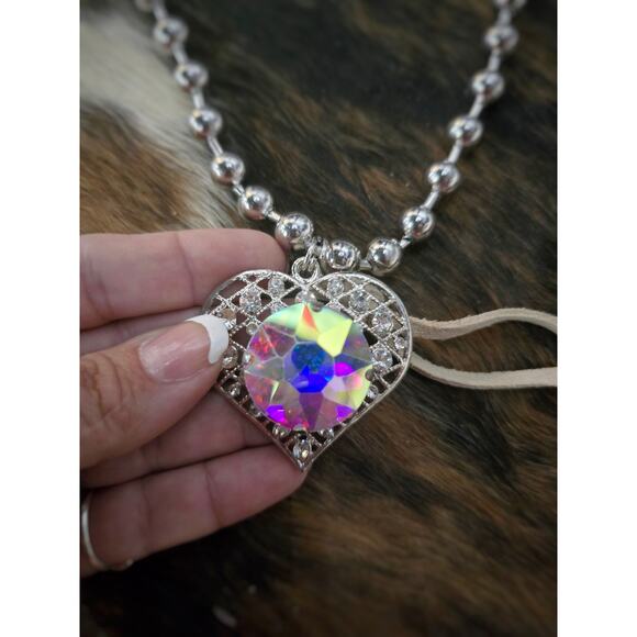 Heart Rhinestone Necklace - Picture 1 of 3